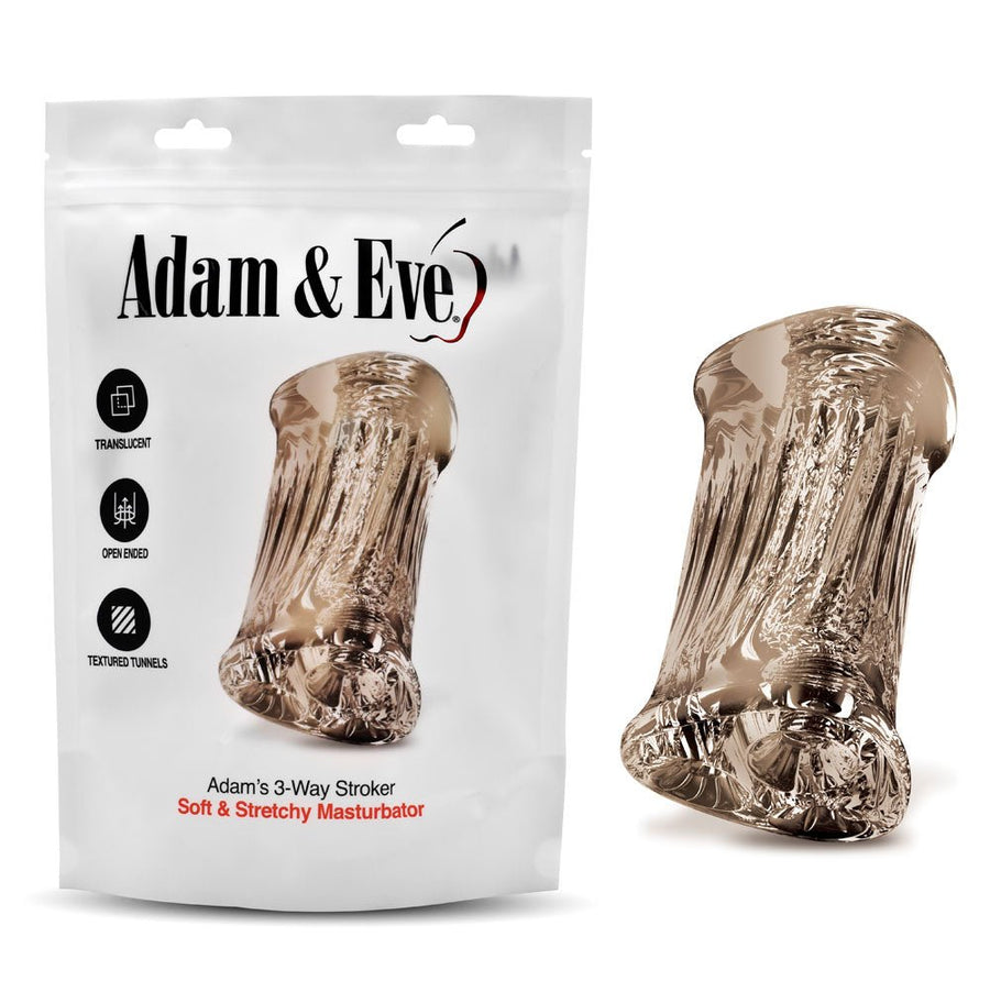 Adam & Eve Adam's 3-Way Stroker - Triple Hole - Clear