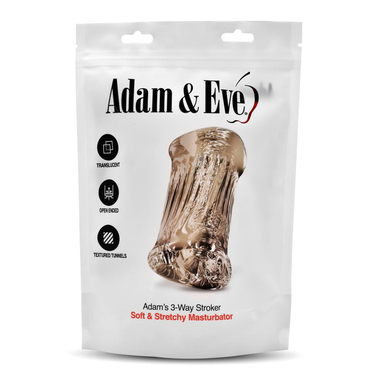 Adam & Eve Adam's 3-Way Stroker - Triple Hole - Clear