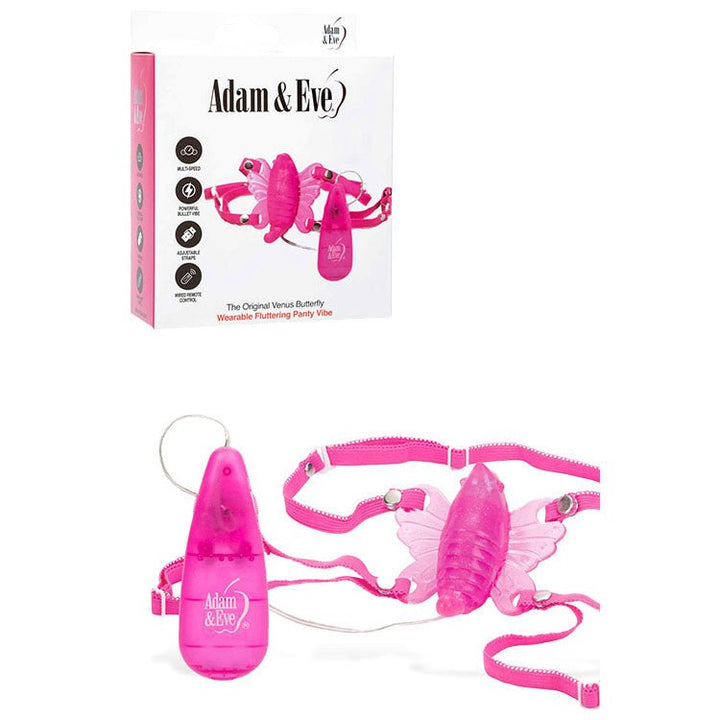Adam & Eve The Original Venus Butterfly Panty Vibe - Pink