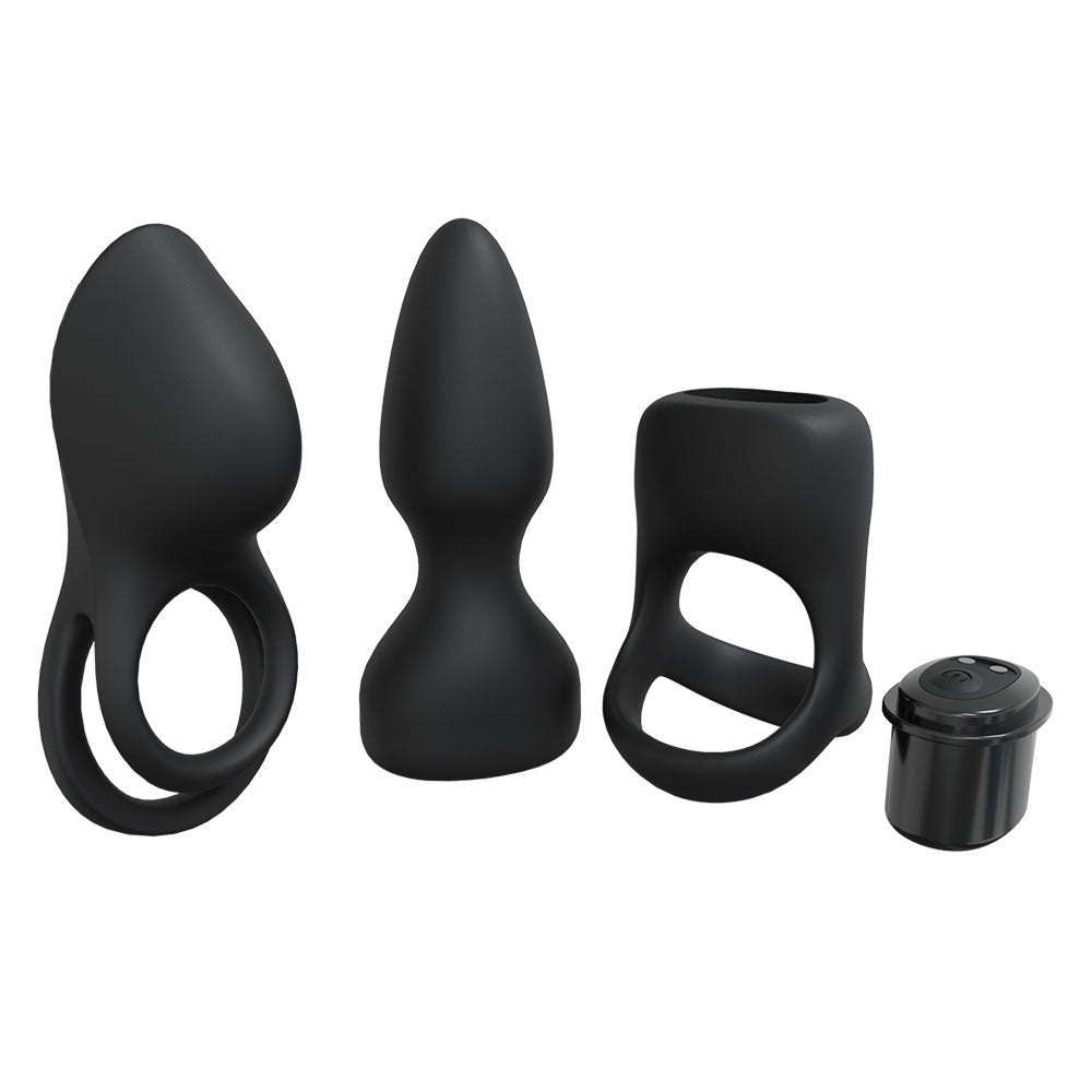 Loveline Pleasure Male Kit - Black - 3 Piece Set