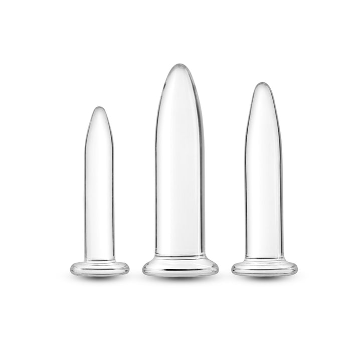 Crystal Clear Glass Anal Plugs Trainer Kit