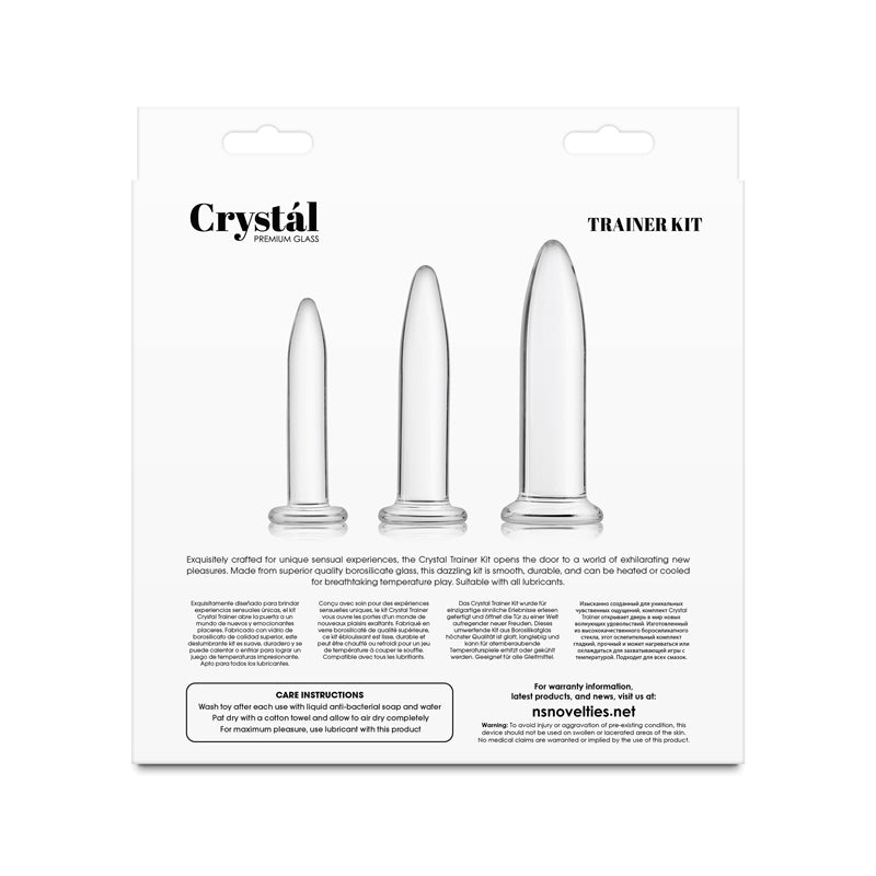 Crystal Clear Glass Anal Plugs Trainer Kit