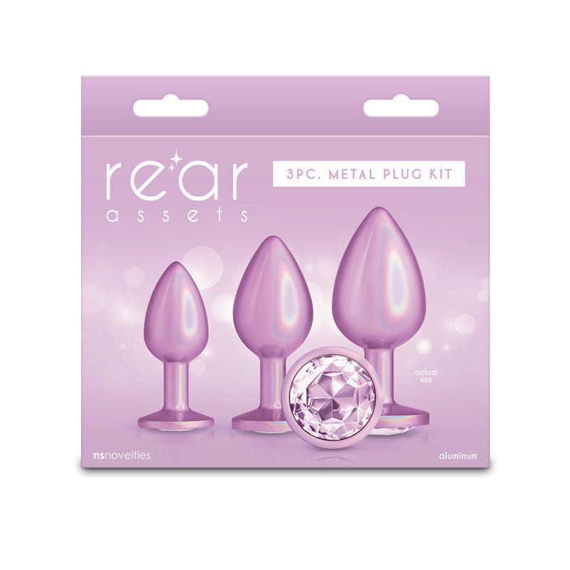 Rear Assets Metallic Butt Plugs Trainer Kit - Iridescent Pink