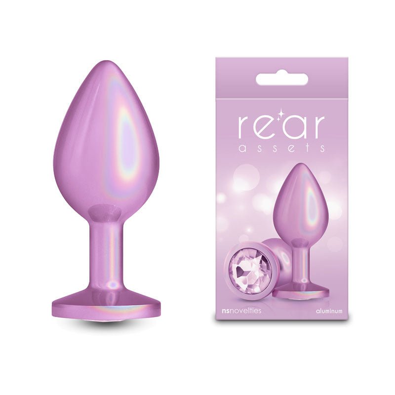 Rear Assets Medium Butt Plug - Iridescent Pink
