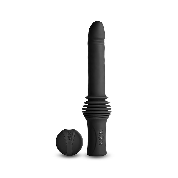 Renegade Super Stroker - Thrusting Vibrator With Remote Control & Stand - Black