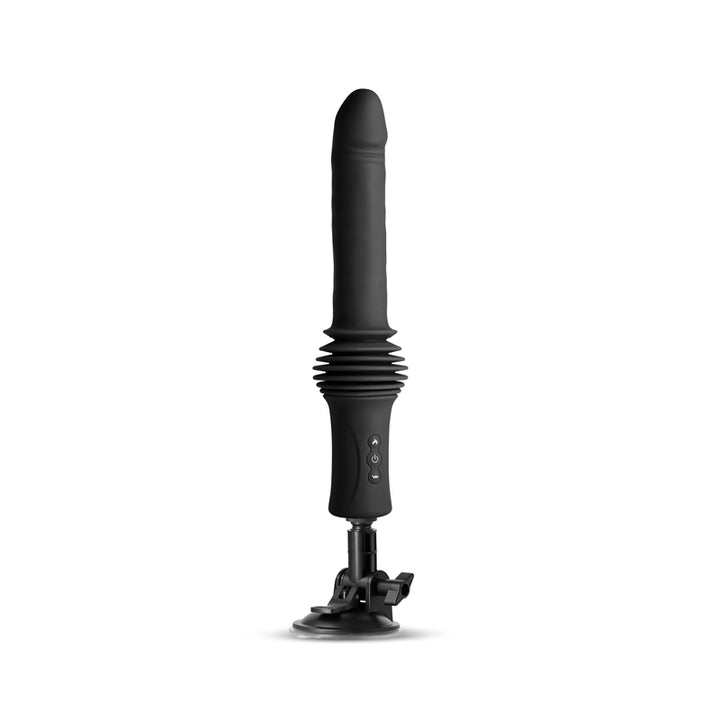 Renegade Super Stroker - Thrusting Vibrator With Remote Control & Stand - Black