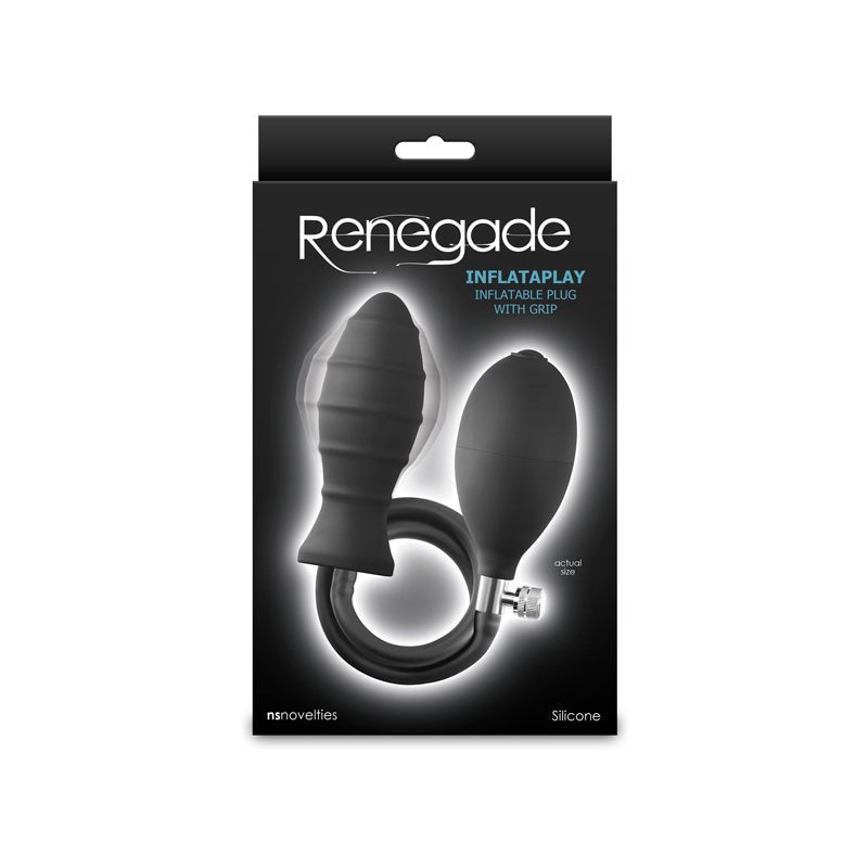 Renegade InflataPlay Inflatable Butt Plug - Black