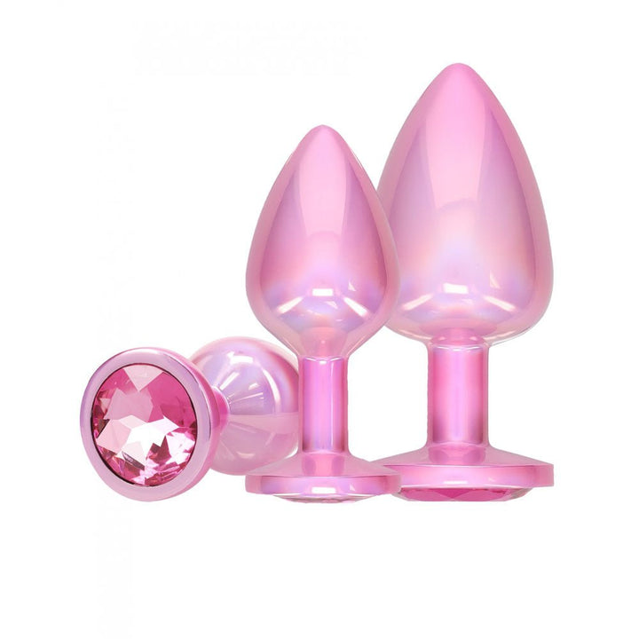 Ouch! Paris Collection - Metal Anal Plug Set - Metallic Pink