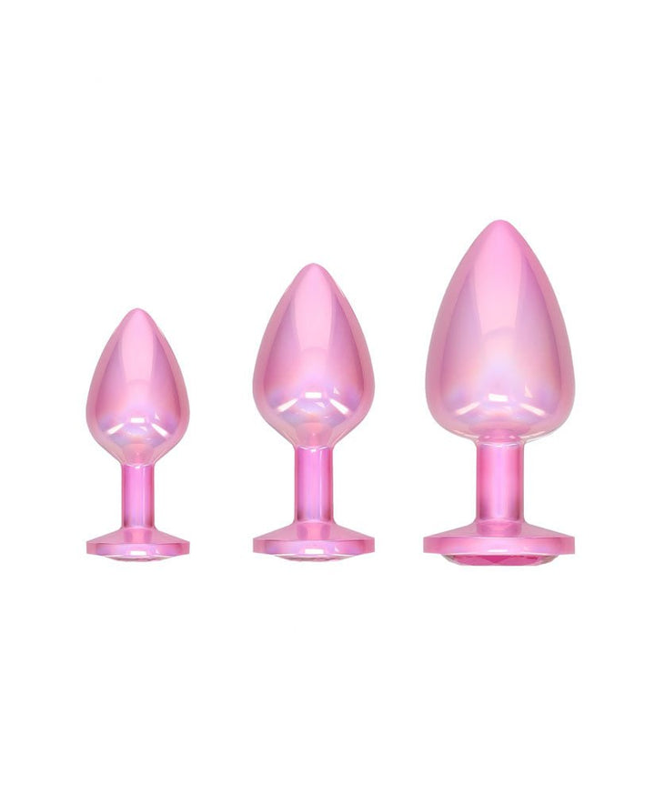 Ouch! Paris Collection - Metal Anal Plug Set - Metallic Pink