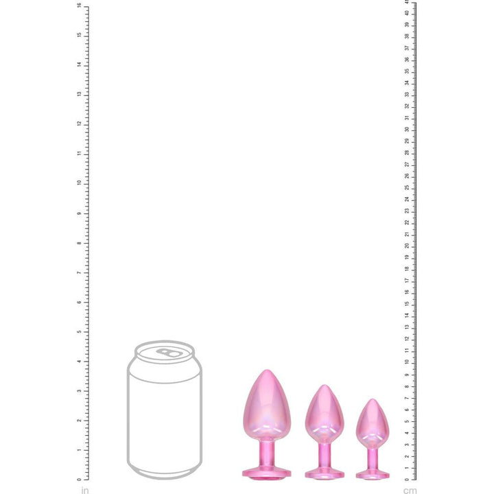 Ouch! Paris Collection - Metal Anal Plug Set - Metallic Pink