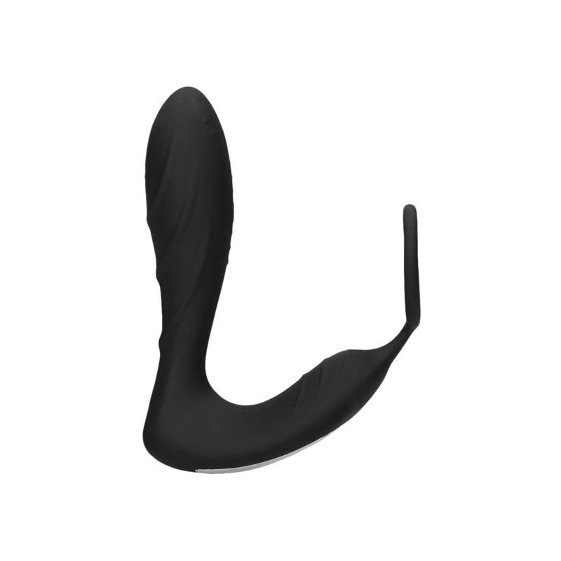 Ouch! E-stim & Vibrating Butt Plug Cock Ring - Black