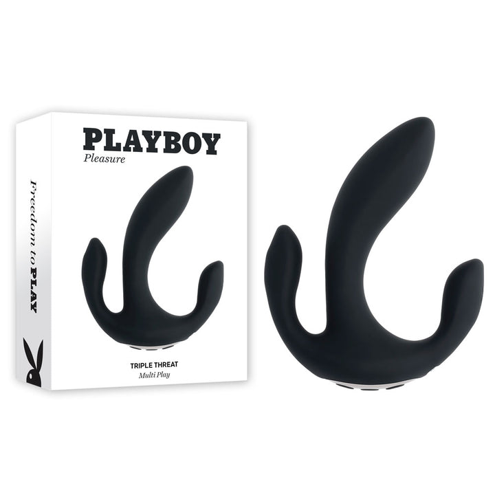 Playboy Pleasure Triple Treat - Triple Probe Vibrator - Black