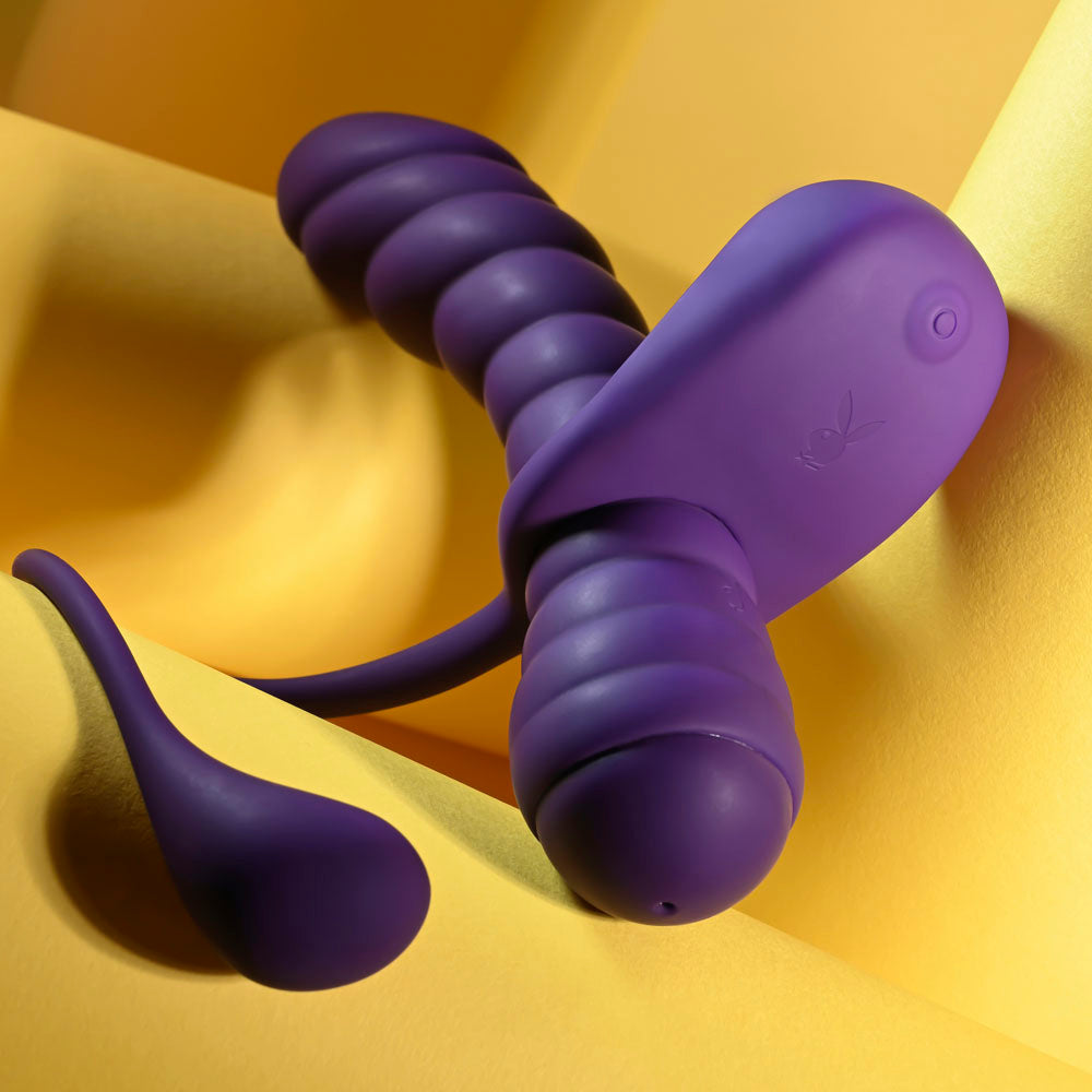 Playboy Pleasure Twisted Playground Vibrator and Cock Ring Kit