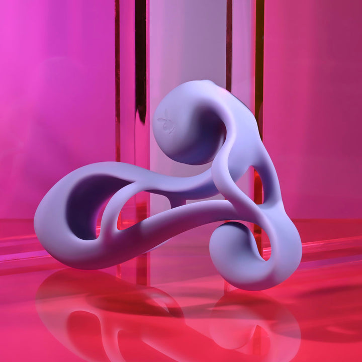 Playboy Pleasure Fantasy Cage - Vibrating Penis Sleeve - Purple