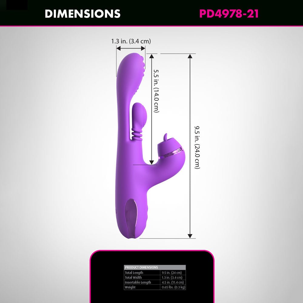 Fantasy For Her IntiMotion Pulse Pro - Swirling & Flicking Rabbit Vibrator - Purple