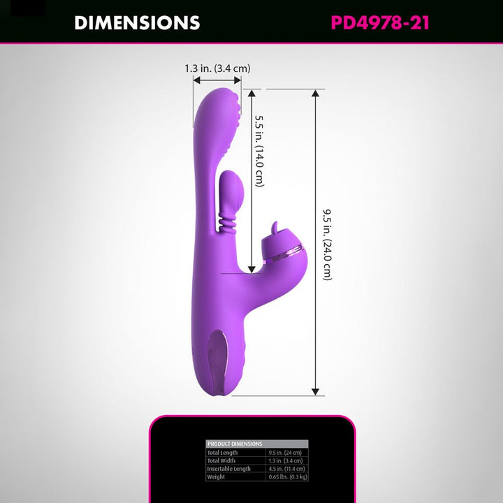 Fantasy For Her IntiMotion Pulse Pro - Swirling & Flicking Rabbit Vibrator - Purple
