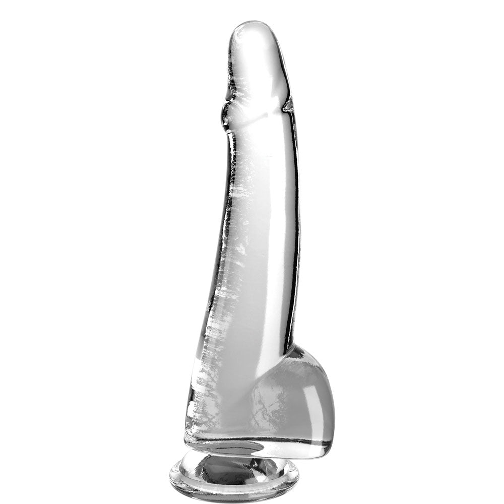 King Cock Clear 10 Inch Cock with Balls - Clear