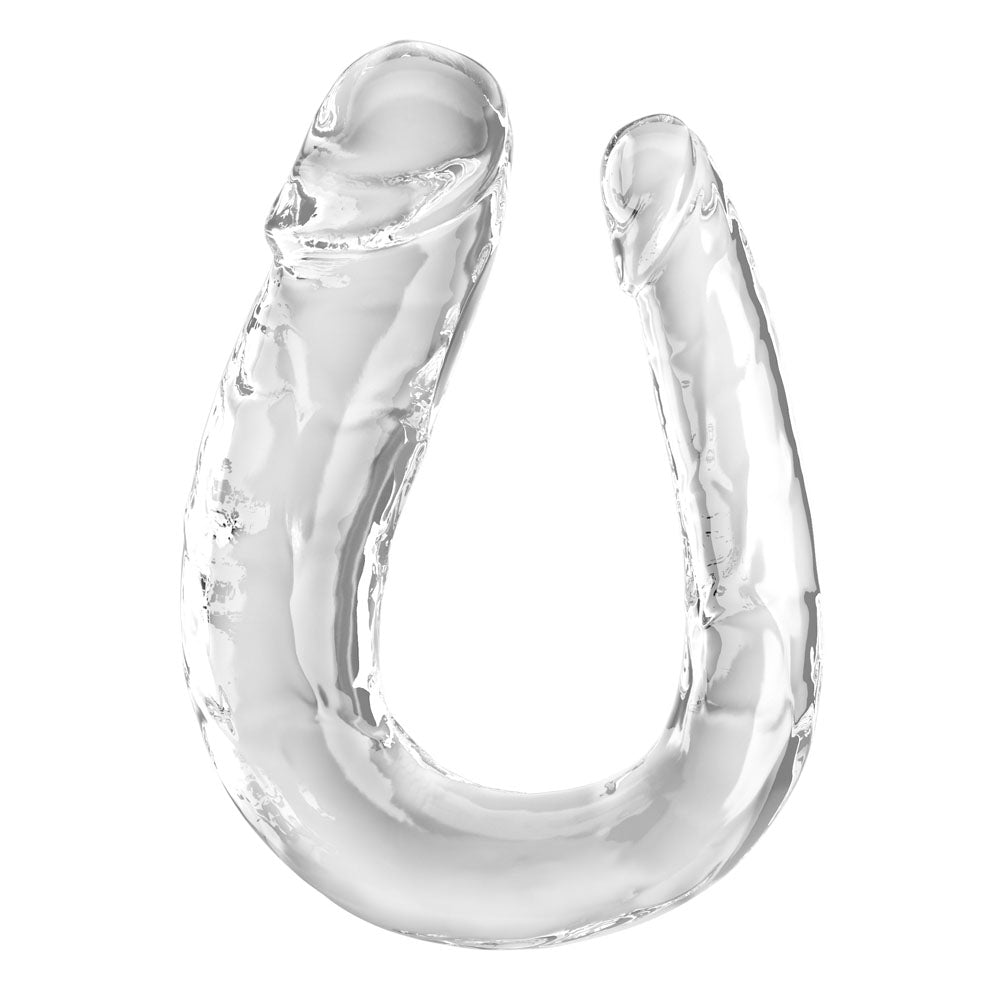 King Cock Clear Large Double Trouble -17.5 Inch Dong - Clear
