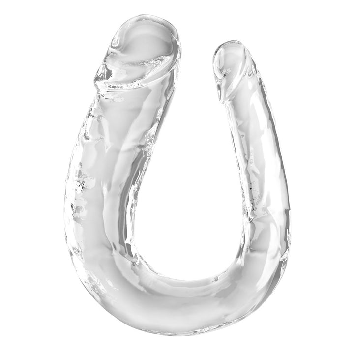 King Cock Clear Large Double Trouble -17.5 Inch Dong - Clear