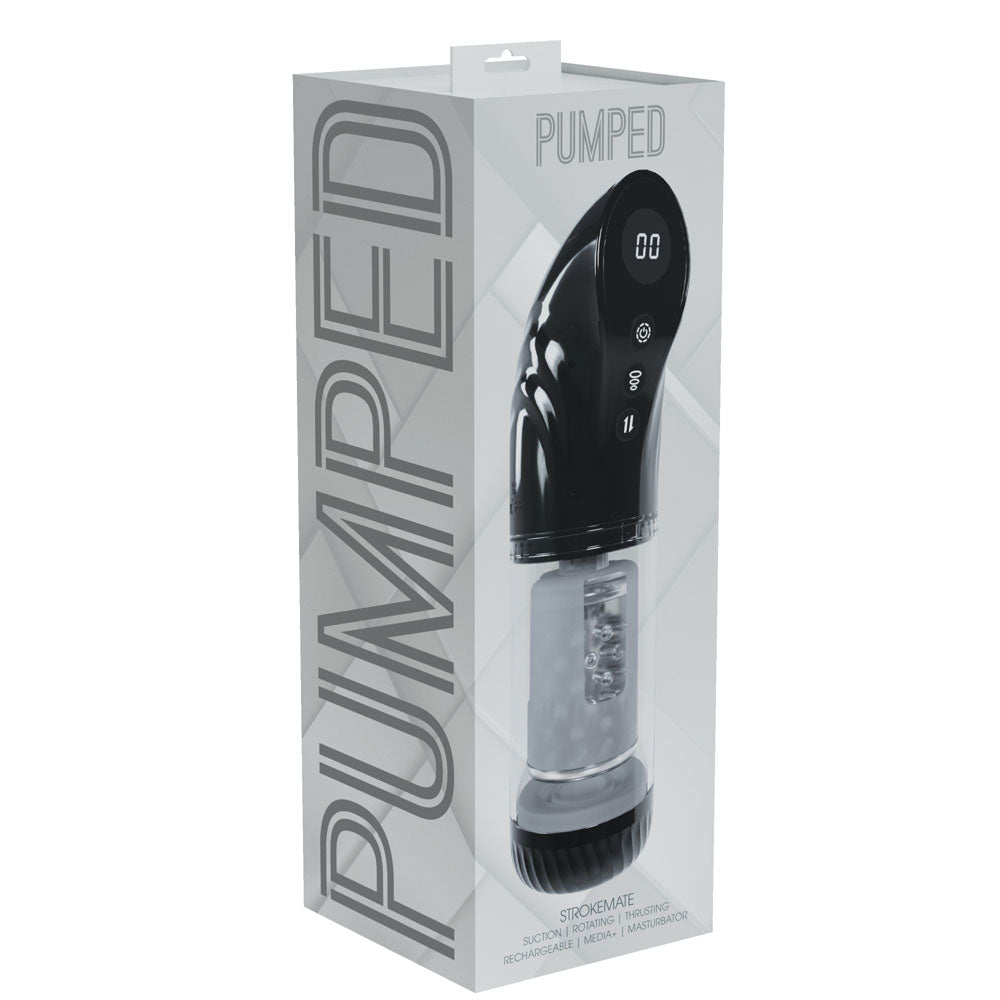 Pumped Strokemate - Sucking Rotating Thrusting Auto Masturbator - Black
