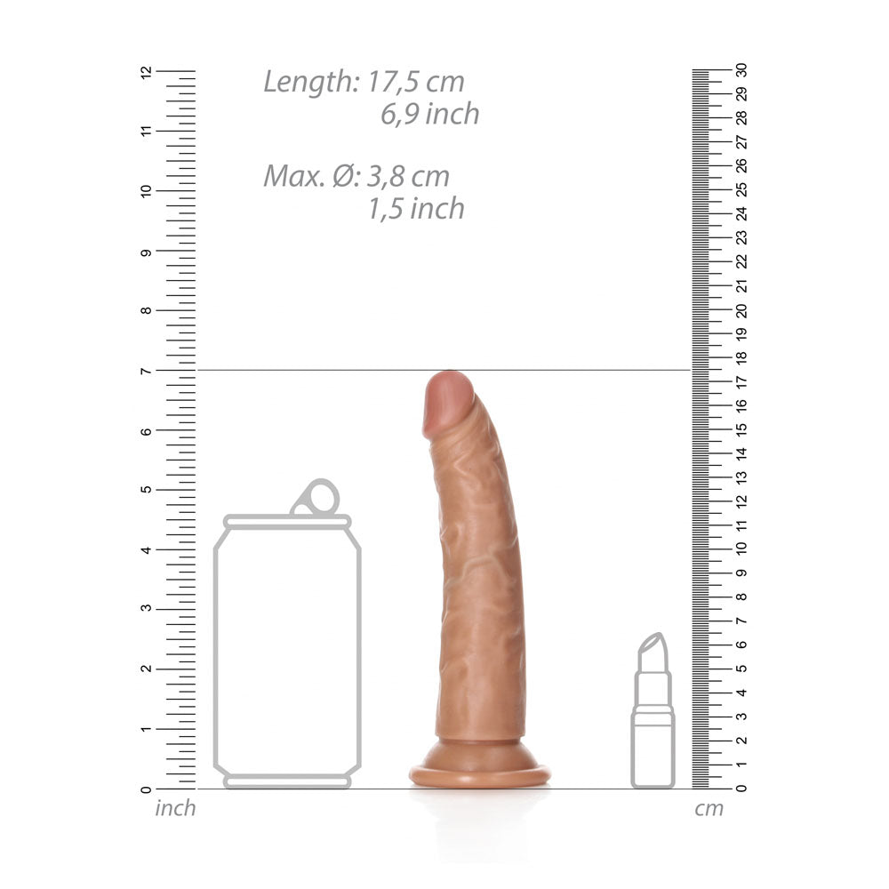 RealRock Realistic Slim 6 Inch Dildo without Balls - Tan
