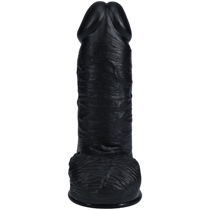RealRock 8 Inch Extra Thick Dildo with Balls - Black