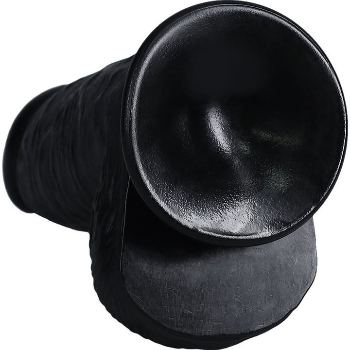 RealRock 8 Inch Extra Thick Dildo with Balls - Black
