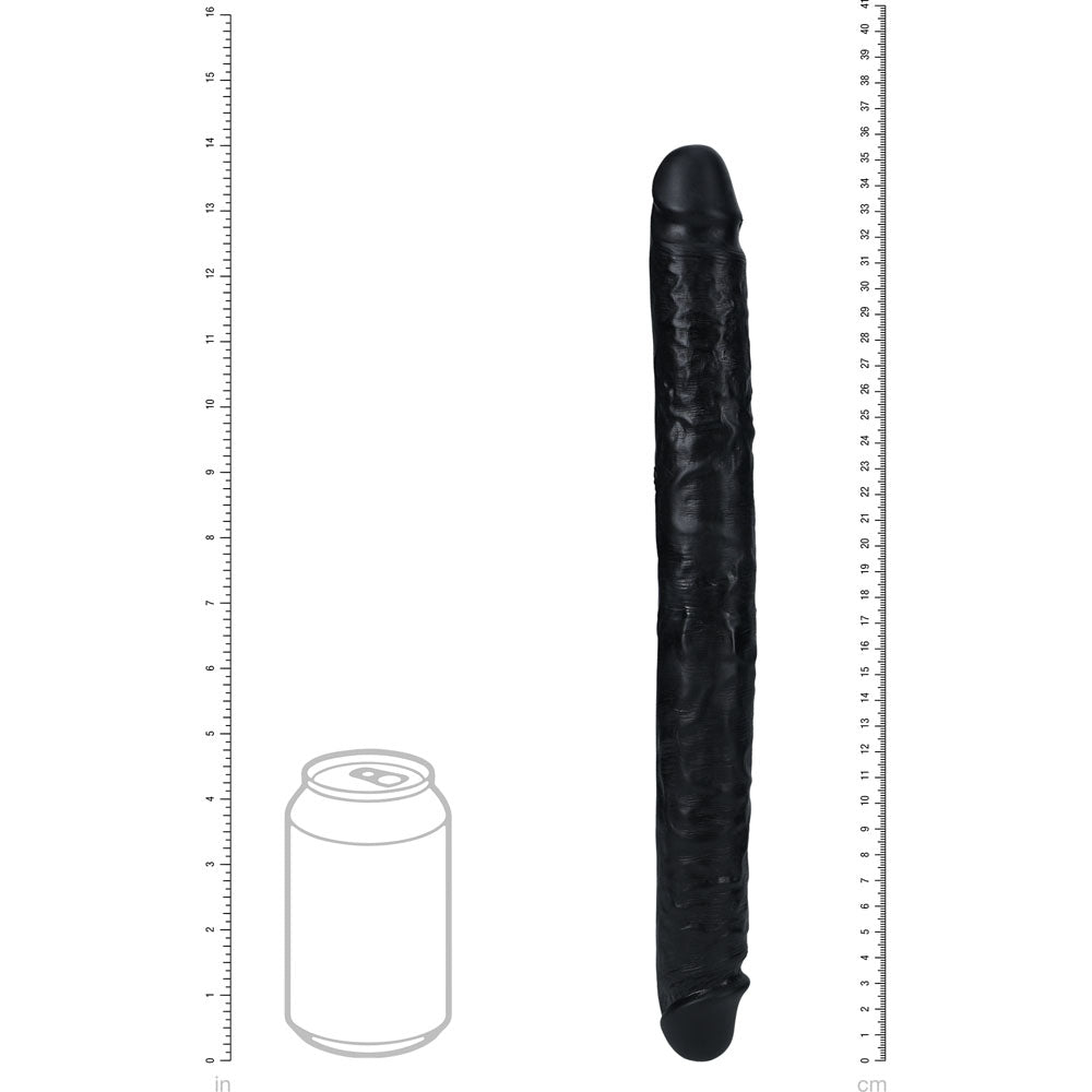 RealRock 14 Inch Slim Double Dildo - Black