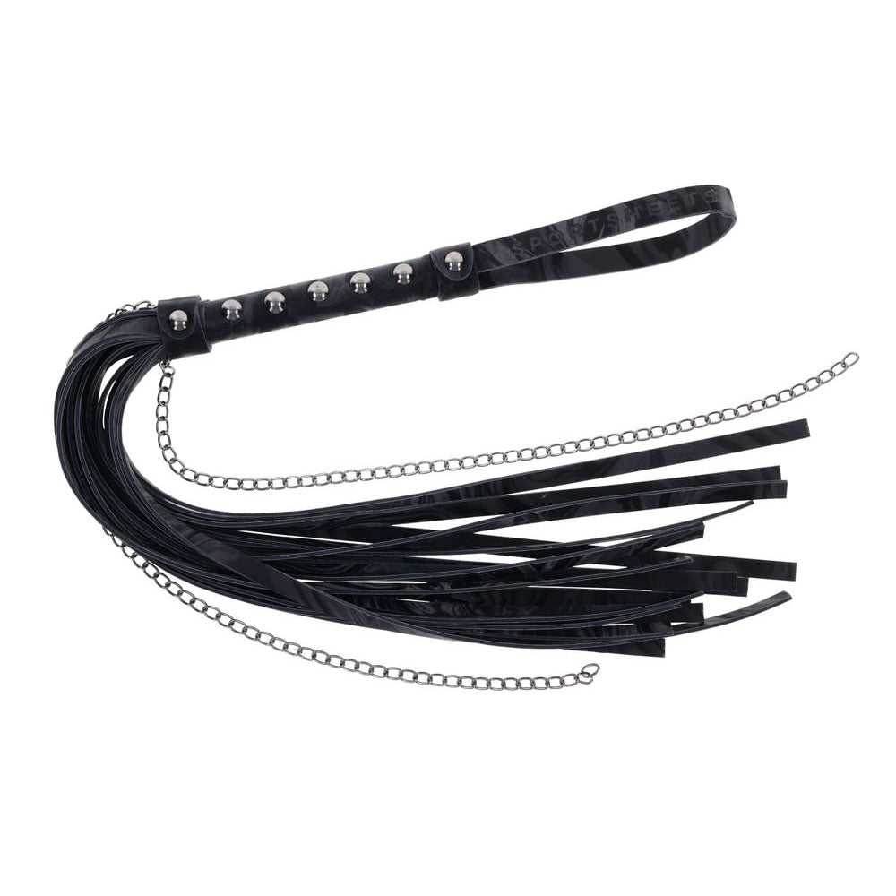 Sportsheets Velvet Noir Chain Flogger - Black