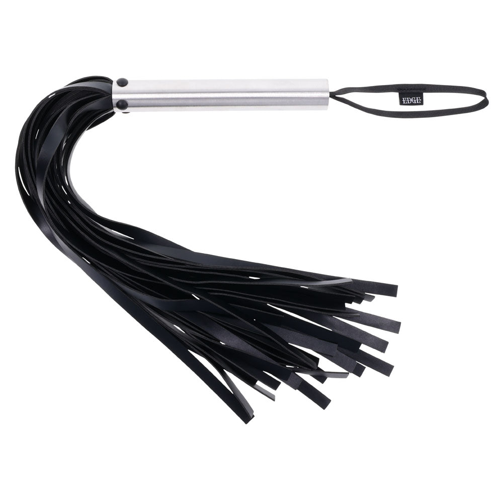 Edge Flogger Whip with Metal Handle - Black