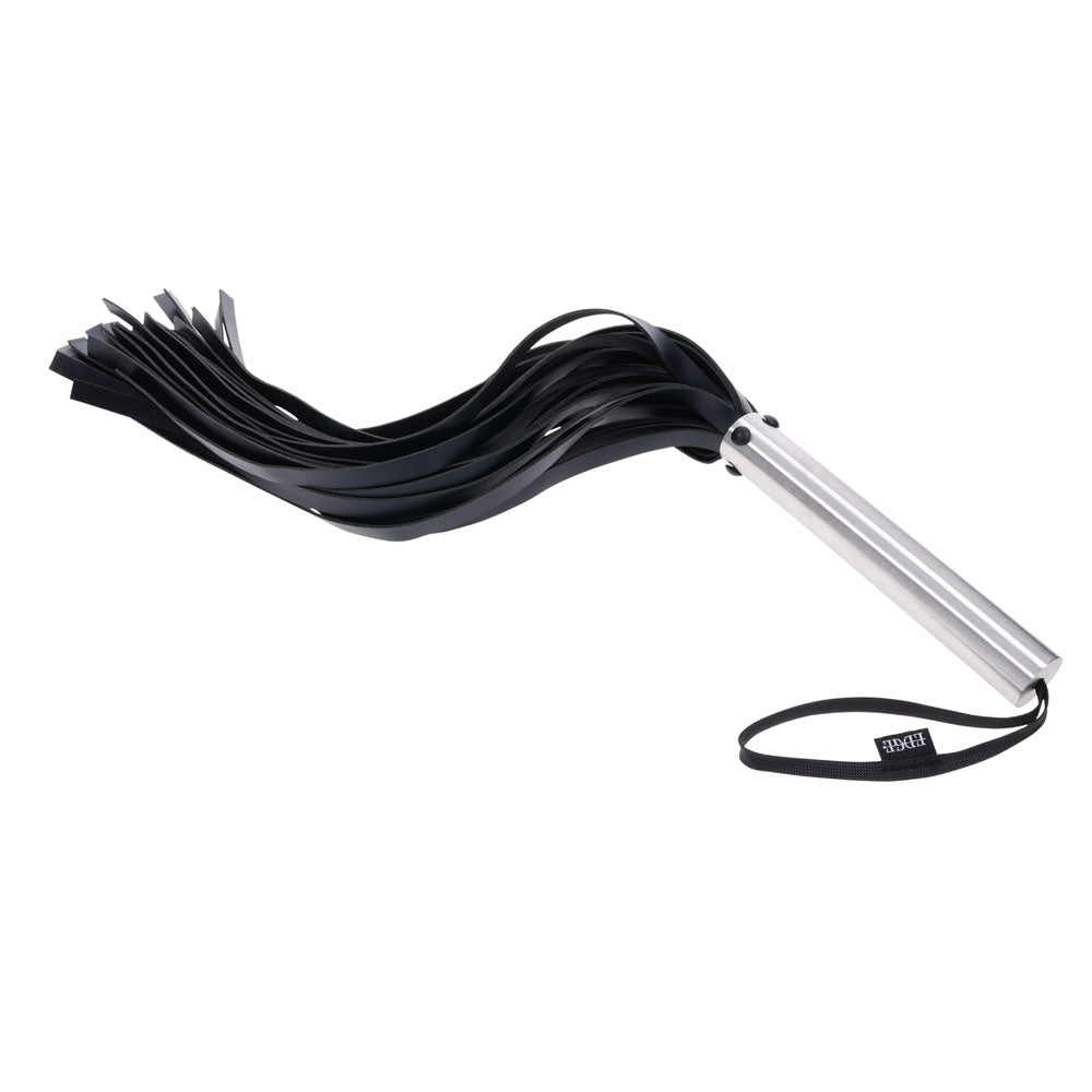 Edge Flogger Whip with Metal Handle - Black