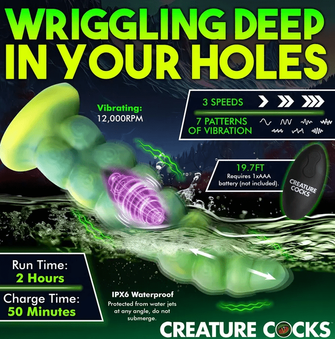 Creature Cocks Squirmer Thrusting Fantasy Dildo