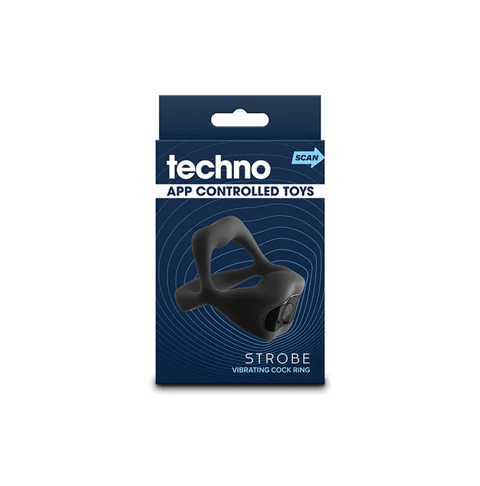 Techno - Strobe - Vibrating Cock Ring With App Control - Black