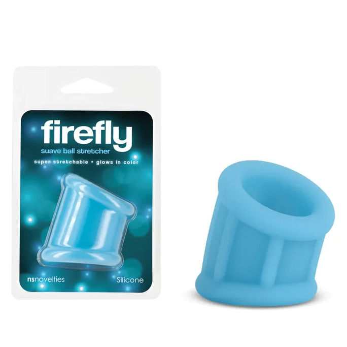 Firefly Suave Ball Stretcher - Glow in Dark - Blue  Sex Toys Erotica