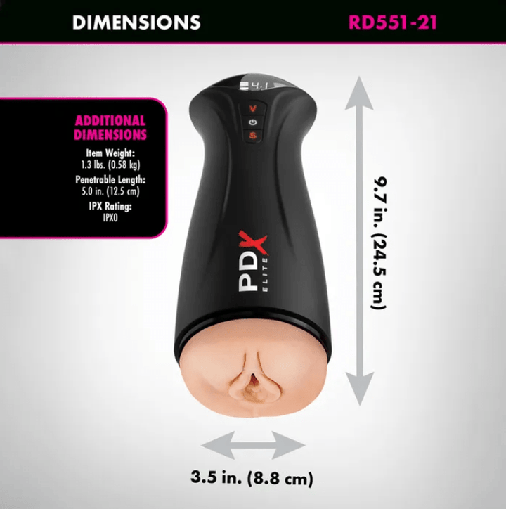 PDX Elite Fuck-Gasm - Sucking & Vibrating Auto Stroker - Flesh