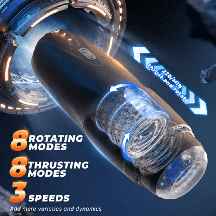 CyberSkin Galaxy Voy - Thrusting & Rotating Auto Masturbator with Heater