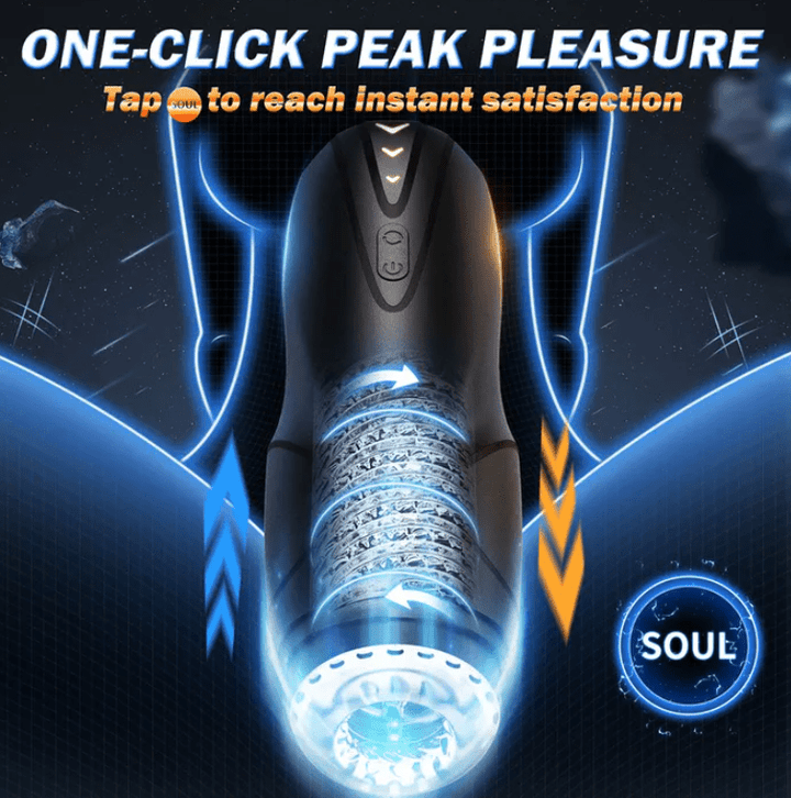 CyberSkin Galaxy Voy - Thrusting & Rotating Auto Masturbator with Heater
