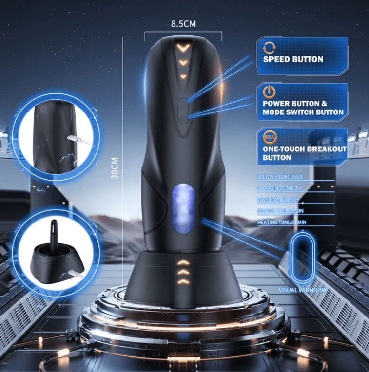CyberSkin Galaxy Voy - Thrusting & Rotating Auto Masturbator with Heater