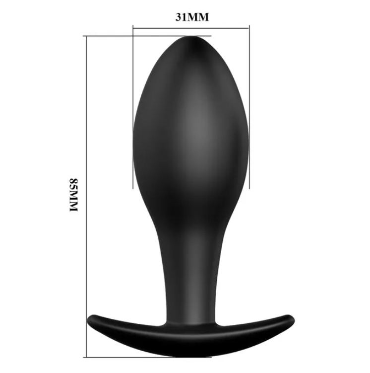 Party Up Jeff Silicone 8.5cm Butt Plug - Black