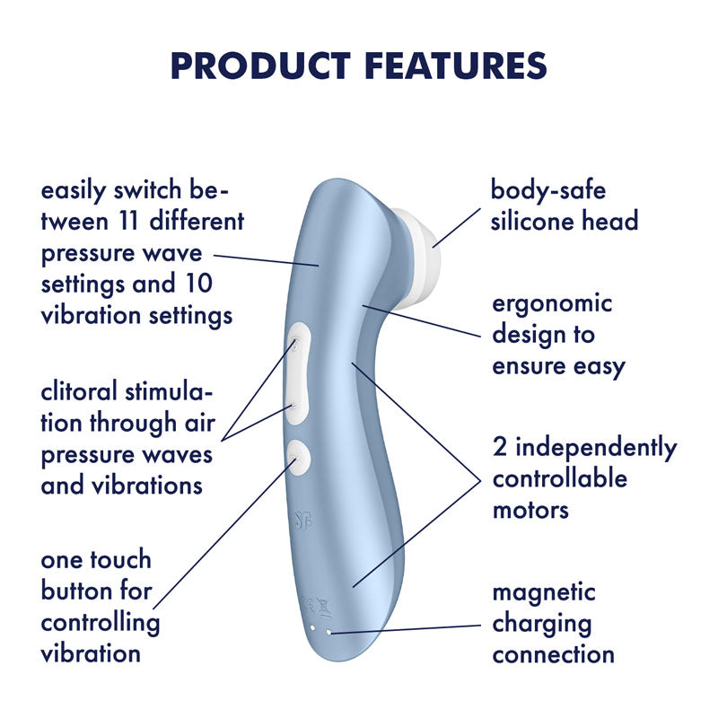 Satisfyer Pro 2+ Touch-Free Clitoral Stimulator - Blue
