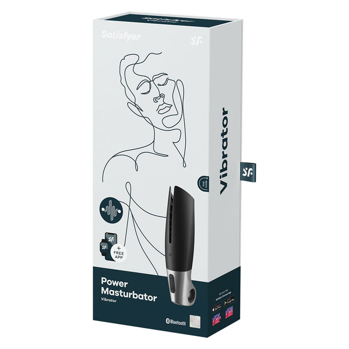 Satisfyer Power Vibrating Masturbator with App Control - Black