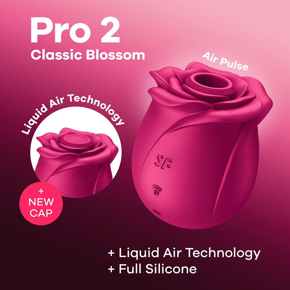 Satisfyer Pro 2 Classic Blossom - Air Pulse Rose Stimulator - Red – Sex  Toys Erotica