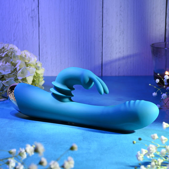 Adam & Eve Shimmy & Shake Velvet Rabbit Vibe - Blue