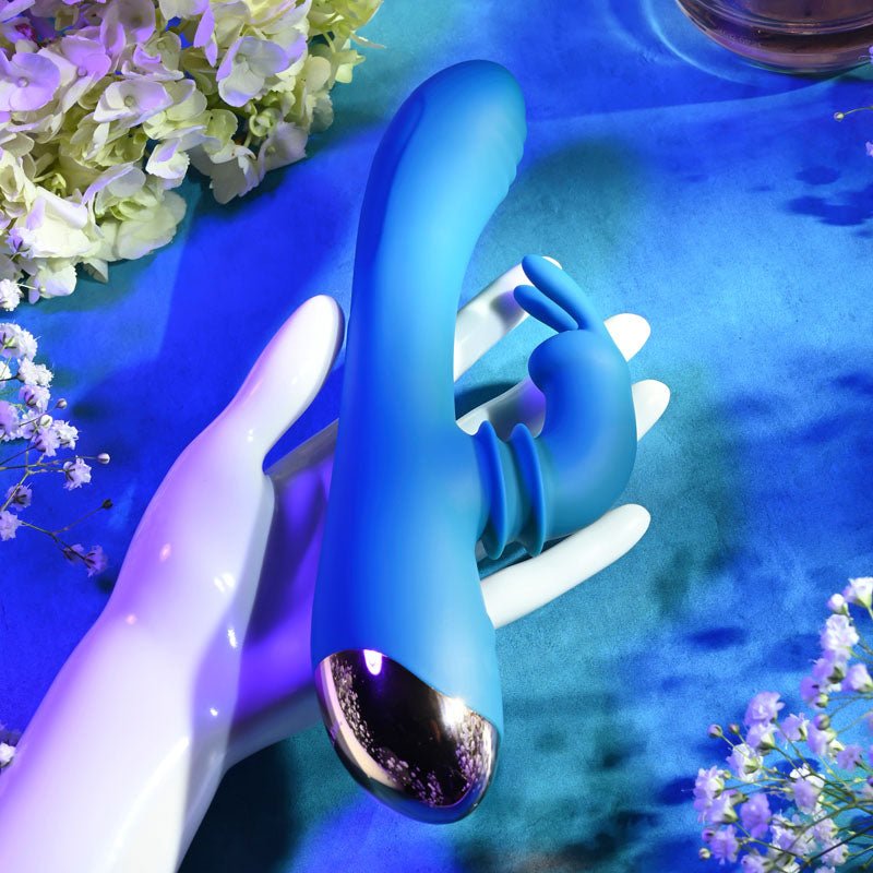 Adam & Eve Shimmy & Shake Velvet Rabbit Vibe - Blue