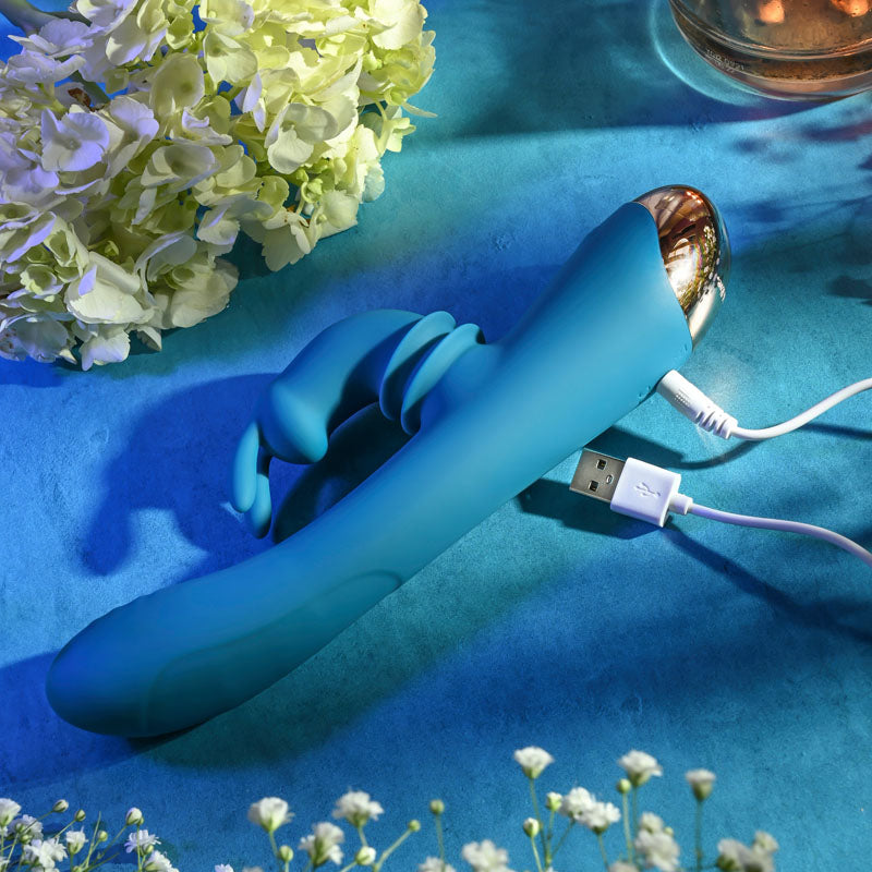 Adam & Eve Shimmy & Shake Velvet Rabbit Vibe - Blue