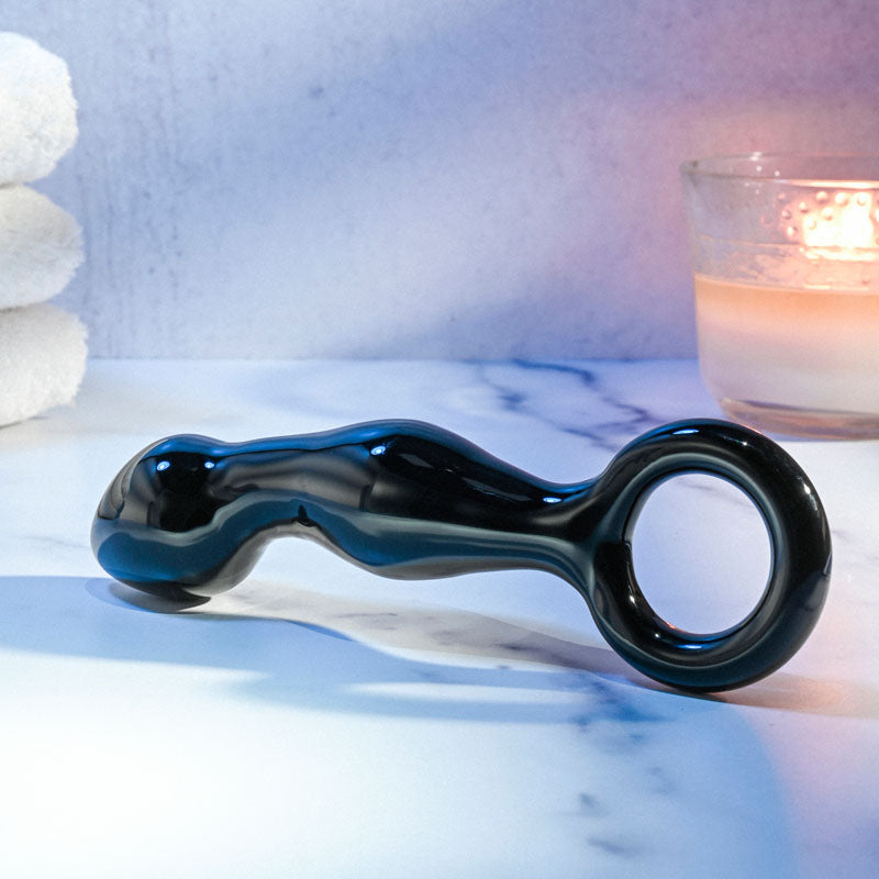 Adam & Eve Adams Glass Prostate Massager - Black