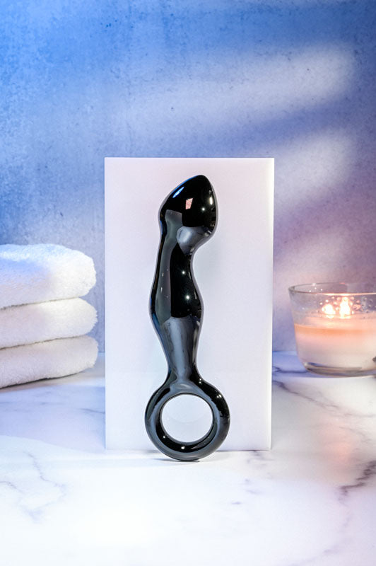 Adam & Eve Adams Glass Prostate Massager - Black