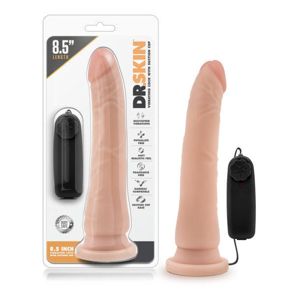 Dr. Skin 8.5 Inch Vibrating Realistic Cock - Flesh