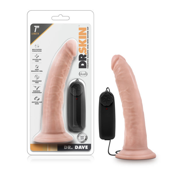 Dr. Skin Dr. Dave - Flesh 7 Inch Vibrating Dong