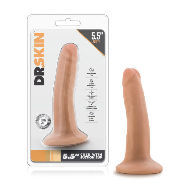 Dr. Skin 5.5 Inch Cock with Suction Cup - Flesh